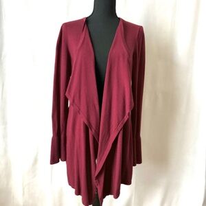 WHBM Knit Cardigan Sweater Bell Sleeve Drape Flowy Size M